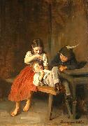 Franz von Defregger Kinder beim Kirschenessen oil painting